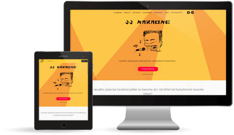 JJ Karaoken internetsivujen esikatselu